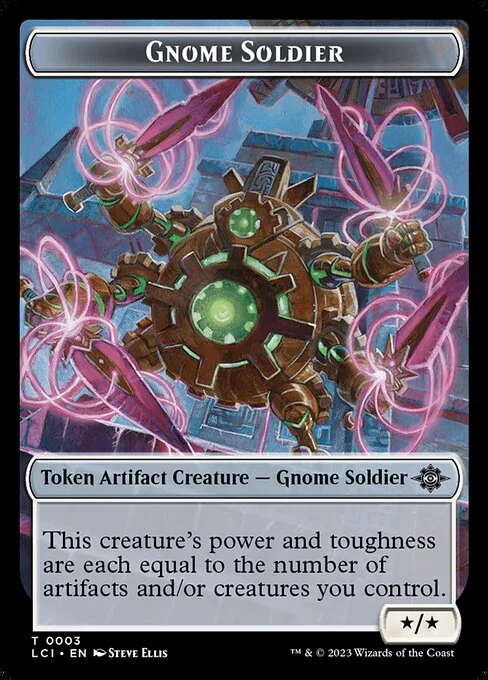 Gnome Soldier, carta Magic di tipo Token Artifact Creature — Gnome Soldier illustrata da Steve Ellis