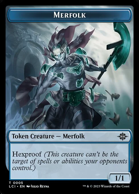 Merfolk, carta Magic di tipo Token Creature — Merfolk illustrata da Julio Reyna