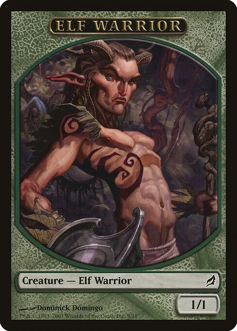 Elf Warrior, carta Magic di tipo Token Creature — Elf Warrior illustrata da Dominick Domingo
