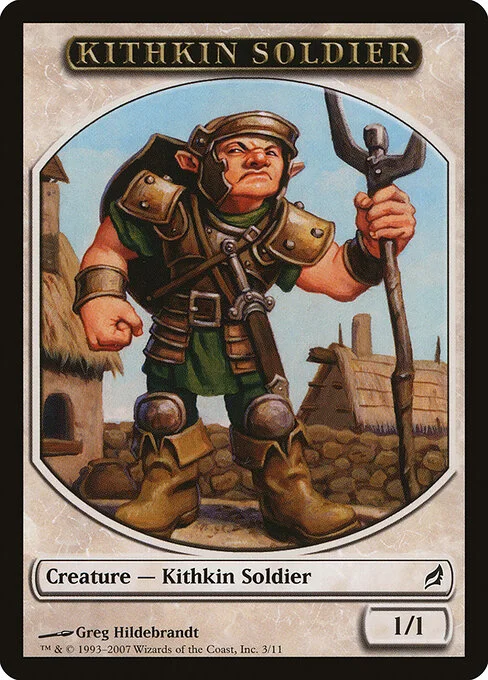 Kithkin Soldier, carta Magic di tipo Token Creature — Kithkin Soldier illustrata da Greg Hildebrandt
