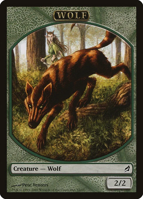 Wolf, carta Magic di tipo Token Creature — Wolf illustrata da Pete Venters