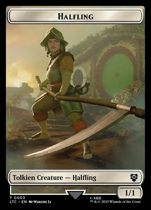 Halfling, carta Magic di tipo Token Creature — Halfling illustrata da Wangjie Li