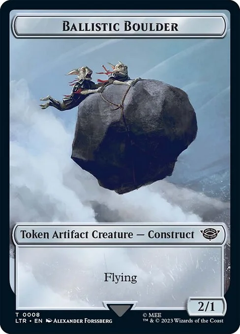 Ballistic Boulder, carta Magic di tipo Token Artifact Creature — Construct illustrata da Alexander Forssberg