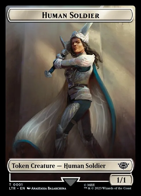 Human Soldier, carta Magic di tipo Token Creature — Human Soldier illustrata da Anastasia Balakchina