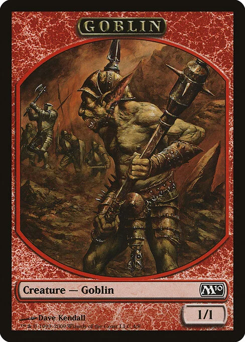 Goblin, carta Magic di tipo Token Creature — Goblin illustrata da Dave Kendall