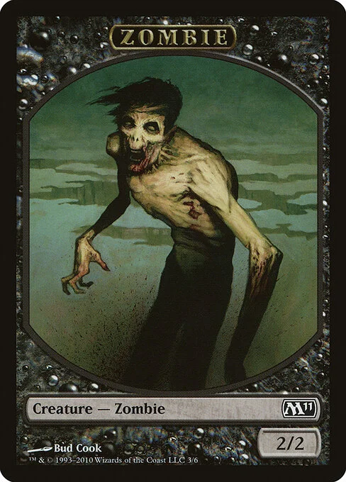 Zombie, carta Magic di tipo Token Creature — Zombie illustrata da Bud Cook