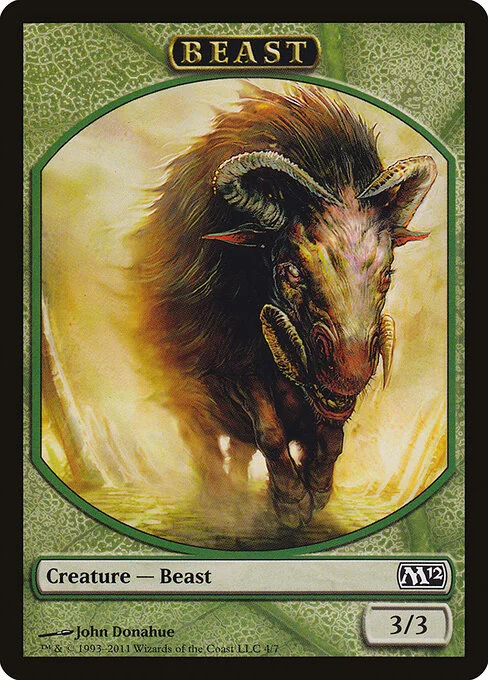 Beast, carta Magic di tipo Token Creature — Beast illustrata da John Donahue