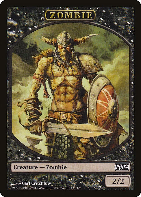 Zombie, carta Magic di tipo Token Creature — Zombie illustrata da Carl Critchlow