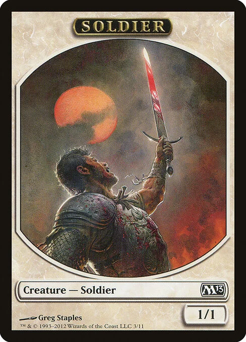 Soldier, carta Magic di tipo Token Creature — Soldier illustrata da Greg Staples