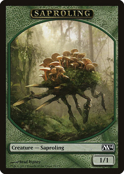 Saproling, carta Magic di tipo Token Creature — Saproling illustrata da Brad Rigney