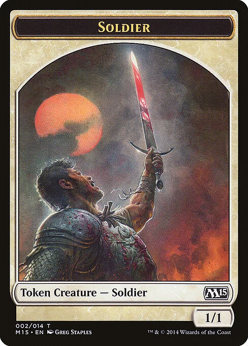Soldier, carta Magic di tipo Token Creature — Soldier illustrata da Greg Staples