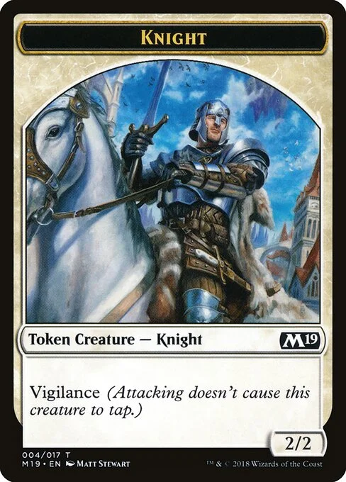 Knight, carta Magic di tipo Token Creature — Knight illustrata da Matt Stewart