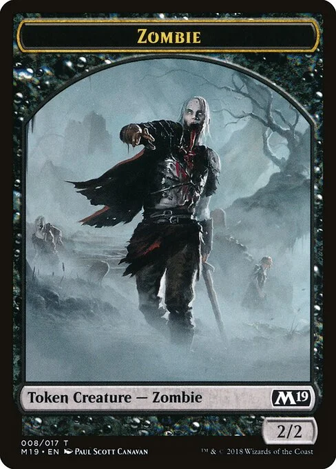 Zombie, carta Magic di tipo Token Creature — Zombie illustrata da Paul Scott Canavan