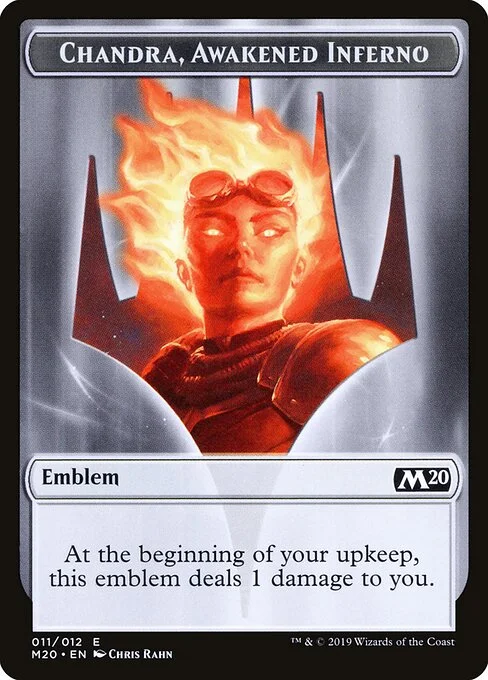 Chandra, Awakened Inferno Emblem, carta Magic di tipo Emblem illustrata da Chris Rahn