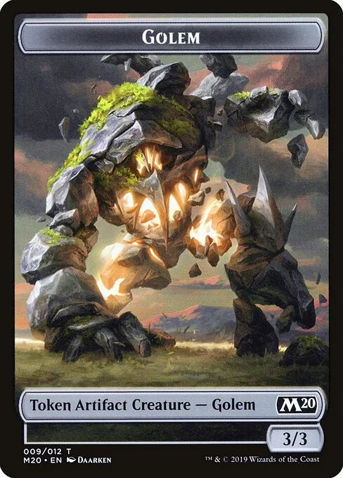 Golem, carta Magic di tipo Token Artifact Creature — Golem illustrata da Daarken