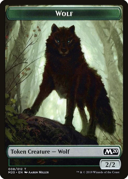 Wolf, carta Magic di tipo Token Creature — Wolf illustrata da Aaron Miller