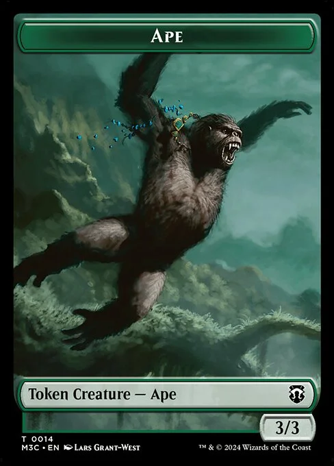 Ape, carta Magic di tipo Token Creature — Ape illustrata da Lars Grant-West