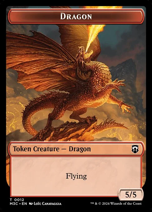 Dragon, carta Magic di tipo Token Creature — Dragon illustrata da Loïc Canavaggia