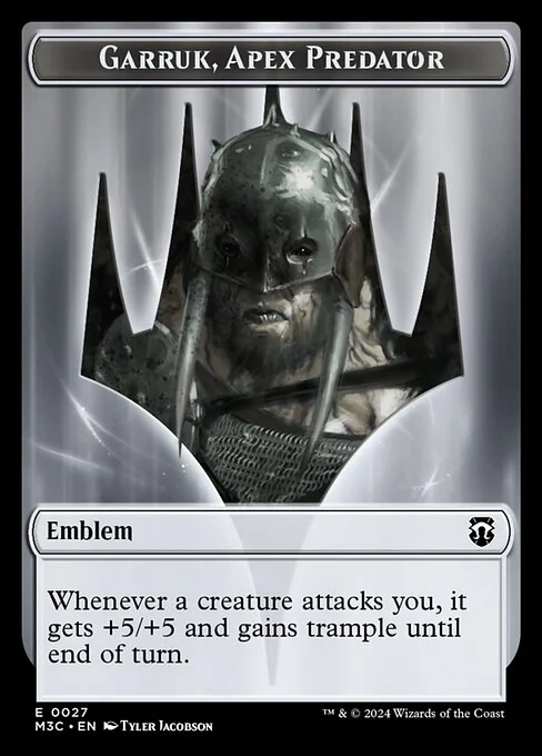 Garruk, Apex Predator Emblem, carta Magic di tipo Emblem — Garruk illustrata da Tyler Jacobson