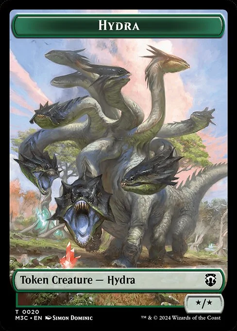 Hydra, carta Magic di tipo Token Creature — Hydra illustrata da Simon Dominic