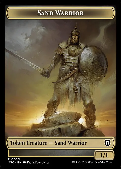 Sand Warrior, carta Magic di tipo Token Creature — Sand Warrior illustrata da Piotr Foksowicz