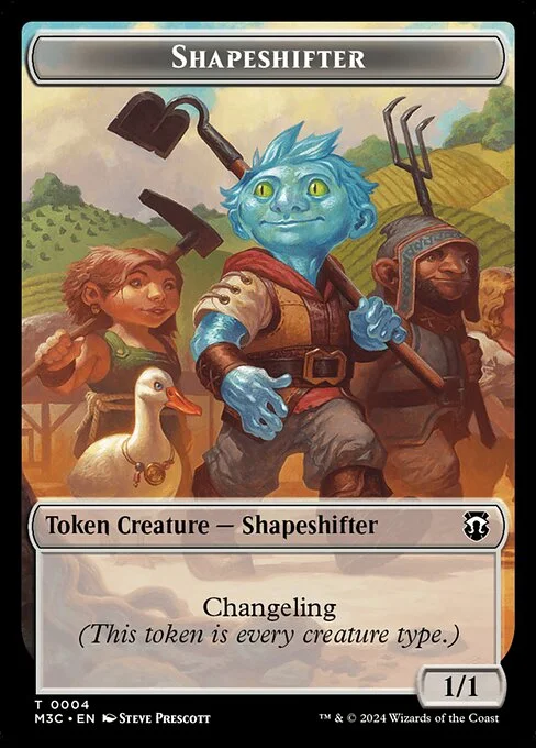 Shapeshifter, carta Magic di tipo Token Creature — Shapeshifter illustrata da Steve Prescott