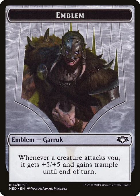 Garruk, Apex Predator Emblem, carta Magic di tipo Emblem — Garruk illustrata da Victor Adame Minguez