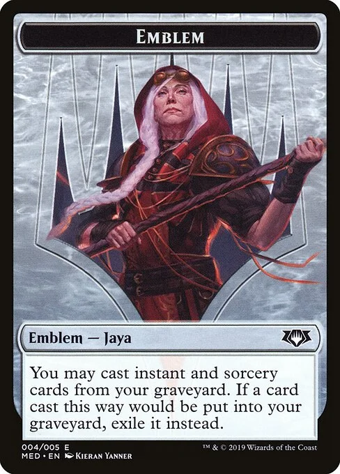 Jaya Ballard Emblem, carta Magic di tipo Emblem — Jaya illustrata da Kieran Yanner