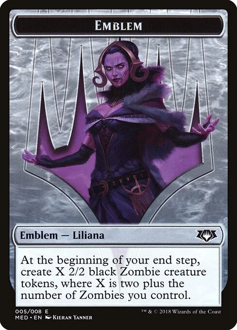 Liliana, the Last Hope Emblem, carta Magic di tipo Emblem — Liliana illustrata da Kieran Yanner