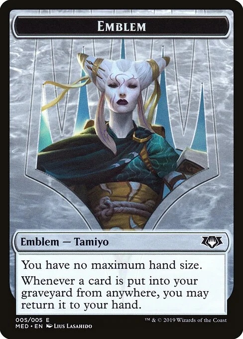 Tamiyo, the Moon Sage Emblem, carta Magic di tipo Emblem — Tamiyo illustrata da Lius Lasahido
