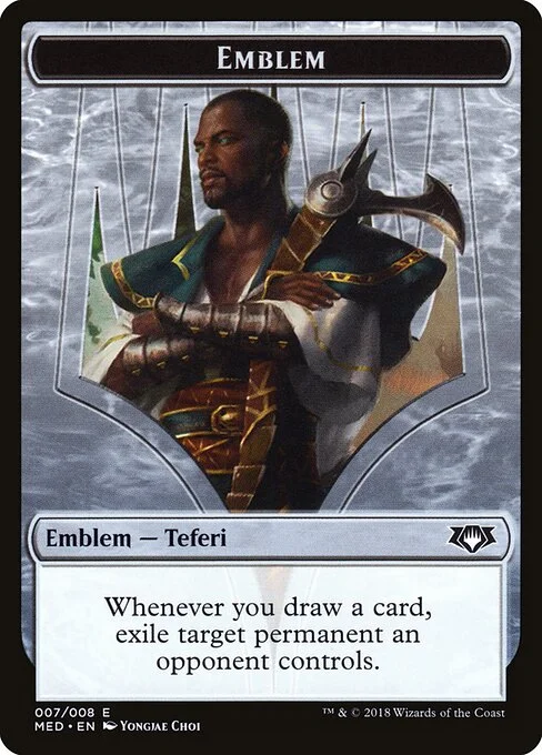 Teferi, Hero of Dominaria Emblem, carta Magic di tipo Emblem — Teferi illustrata da Yongjae Choi