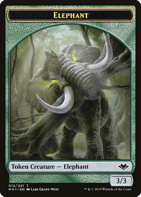 Elephant, carta Magic di tipo Token Creature — Elephant illustrata da Lars Grant-West