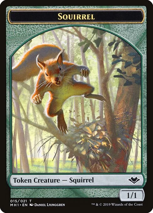 Squirrel, carta Magic di tipo Token Creature — Squirrel illustrata da Daniel Ljunggren
