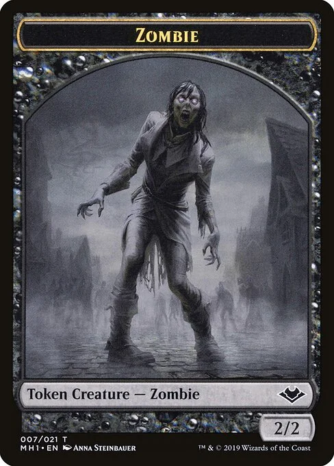 Zombie, carta Magic di tipo Token Creature — Zombie illustrata da Anna Steinbauer