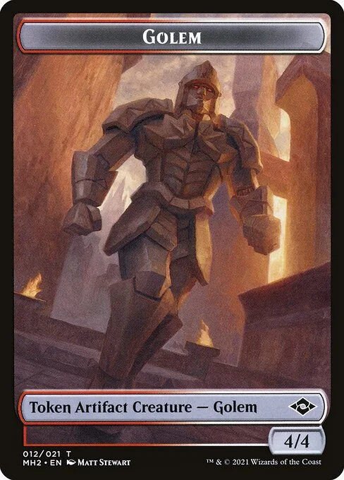 Golem, carta Magic di tipo Token Artifact Creature — Golem illustrata da Matt Stewart