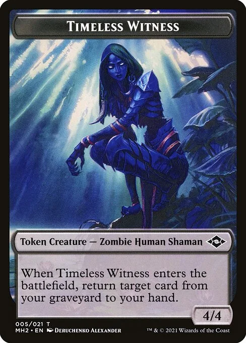 Timeless Witness, carta Magic di tipo Token Creature — Zombie Human Shaman illustrata da Deruchenko Alexander