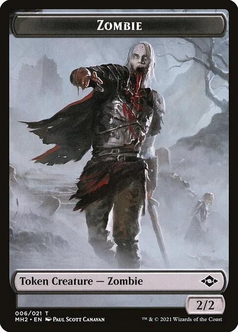 Zombie, carta Magic di tipo Token Creature — Zombie illustrata da Paul Scott Canavan