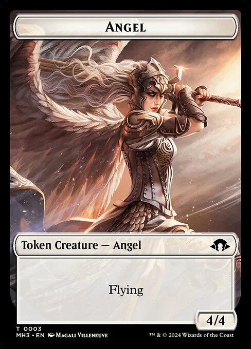 Angel, carta Magic di tipo Token Creature — Angel illustrata da Magali Villeneuve