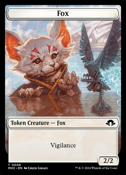 Fox, carta Magic di tipo Token Creature — Fox illustrata da Chuck Lukacs