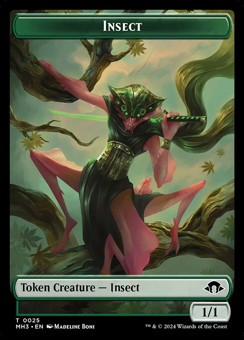 Insect, carta Magic di tipo Token Creature — Insect illustrata da Madeline Boni