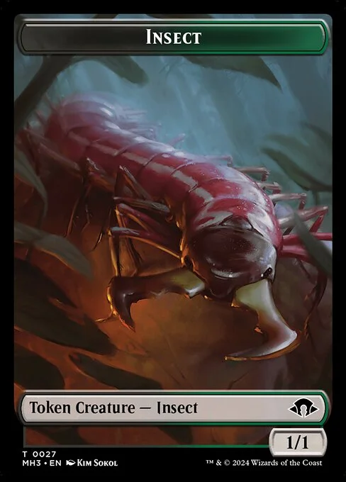 Insect, carta Magic di tipo Token Creature — Insect illustrata da Kim Sokol