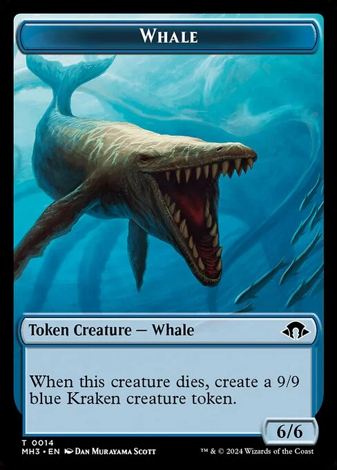 Whale, carta Magic di tipo Token Creature — Whale illustrata da Dan Murayama Scott