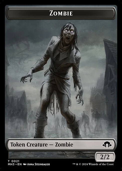 Zombie, carta Magic di tipo Token Creature — Zombie illustrata da Anna Steinbauer