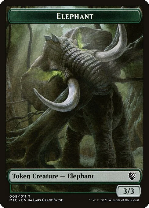 Elephant, carta Magic di tipo Token Creature — Elephant illustrata da Lars Grant-West