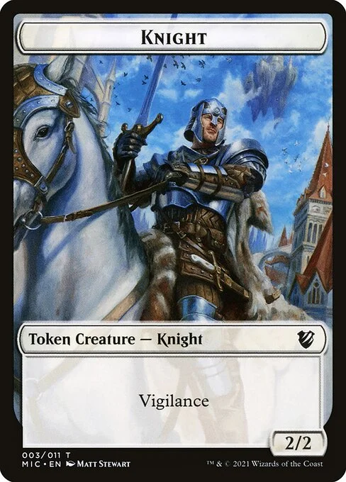 Knight, carta Magic di tipo Token Creature — Knight illustrata da Matt Stewart
