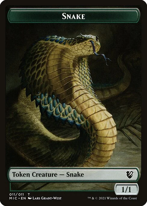 Snake, carta Magic di tipo Token Creature — Snake illustrata da Lars Grant-West