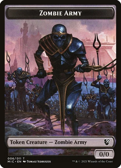 Zombie Army, carta Magic di tipo Token Creature — Zombie Army illustrata da Tomasz Jedruszek