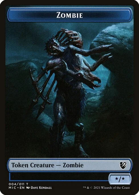 Zombie, carta Magic di tipo Token Creature — Zombie illustrata da Dave Kendall