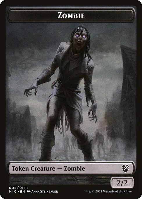 Zombie, carta Magic di tipo Token Creature — Zombie illustrata da Anna Steinbauer