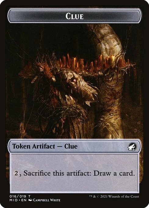 Clue, carta Magic di tipo Token Artifact — Clue illustrata da Campbell White